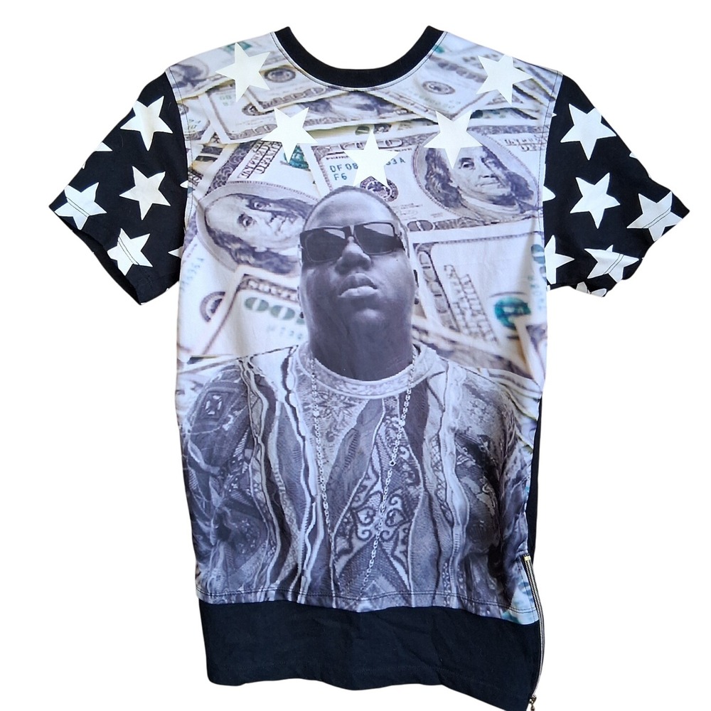 Maxi Milian NOTORIOUS B.I.G‎ Designer Shirt Womens Size S(8) Side Zip EUC